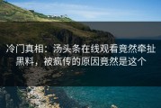 冷门真相：汤头条在线观看竟然牵扯黑料，被疯传的原因竟然是这个