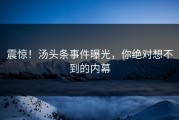 震惊！汤头条事件曝光，你绝对想不到的内幕