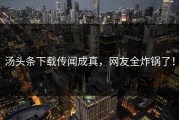 汤头条下载传闻成真，网友全炸锅了！