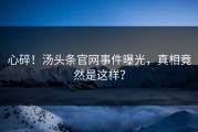 心碎！汤头条官网事件曝光，真相竟然是这样？