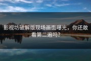 影视坊破解版现场画面曝光，你还敢看第二遍吗？