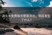 汤头条免费版完整版流出，到底发生了什么？