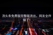 汤头条免费版完整版流出，网友全炸锅了！