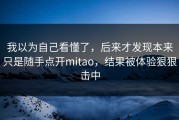 我以为自己看懂了，后来才发现本来只是随手点开mitao，结果被体验狠狠击中