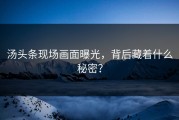 汤头条现场画面曝光，背后藏着什么秘密？