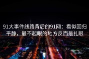 91大事件线路背后的91网：看似回归平静，最不起眼的地方反而最扎眼