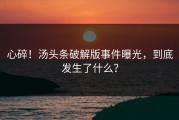 心碎！汤头条破解版事件曝光，到底发生了什么？