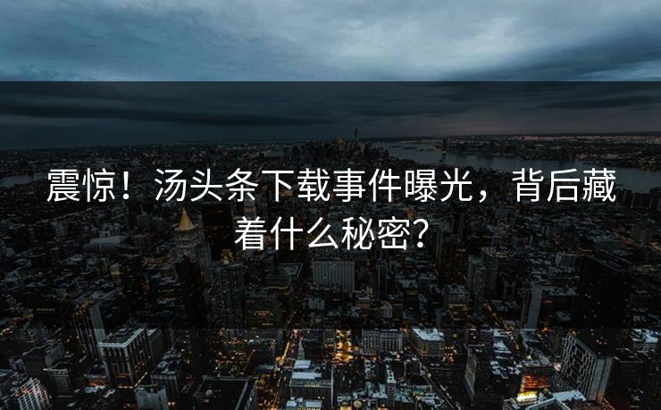 震惊！汤头条下载事件曝光，背后藏着什么秘密？
