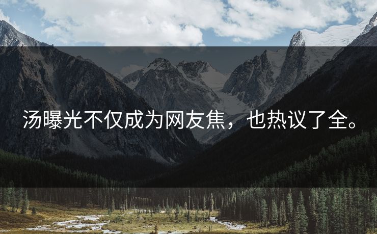 汤曝光不仅成为网友焦，也热议了全。