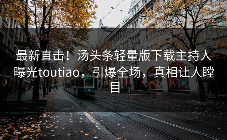 最新直击！汤头条轻量版下载主持人曝光toutiao，引爆全场，真相让人瞠目