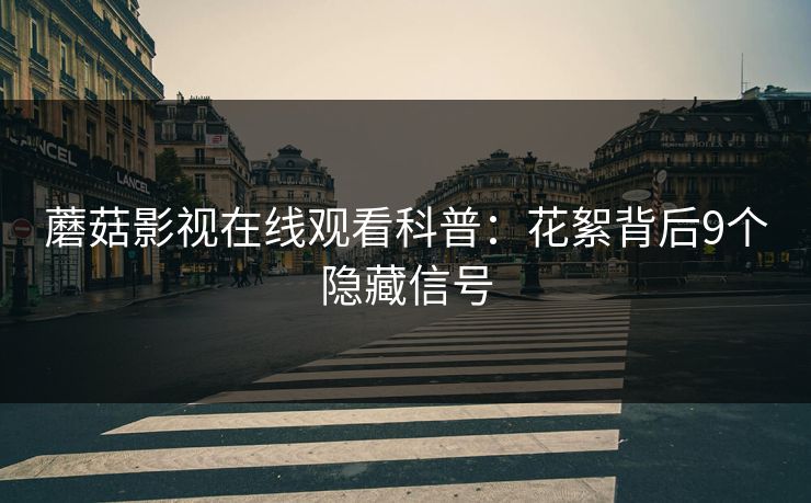 蘑菇影视在线观看科普：花絮背后9个隐藏信号